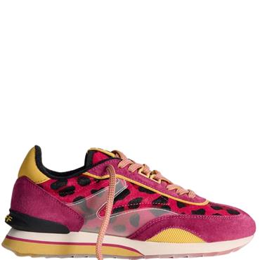 HOFF WOMENS LACE TRAINER - PINK ANIMAL PRINT